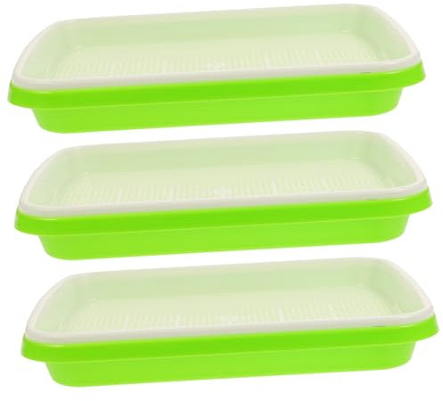 BCOATH 3stücke Bodenlose Pflanzensprossenschalen Pflanzenanbauschale Aus Hochwertigem Kunststoff Anzuchtschale Für Kinderzimmer Pflanzenkeimplatte Wiederverwendbarer Pflanzkeimbehälter