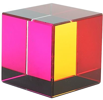 Farbwürfel, Tesseract-Würfel aus Glas, 6 Seiten, Schöner Würfel mit Geringem Gewicht für Tischdekorationen (40mm)