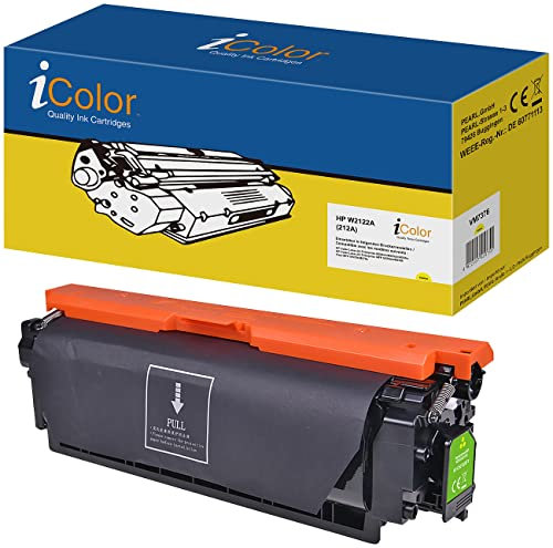 iColor Toner für HP-Laserdrucker, ersetzt W2122A, yellow (gelb) (Druckerpatrone)