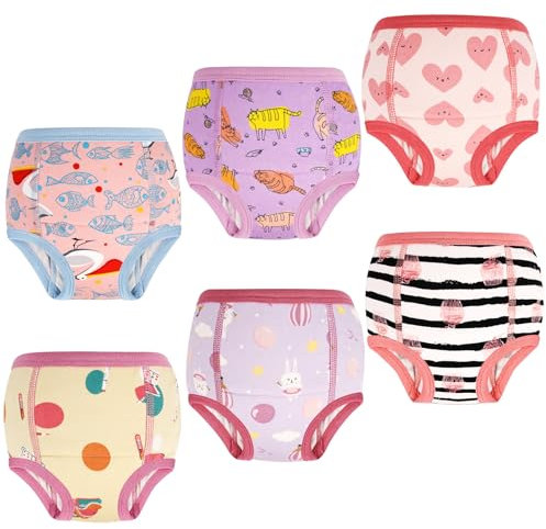 MOEMOE BABY Töpfchen Trainingshose 6 Stück Baby Trainingshosen Töpfchen Unterwäsche Kinder für Mädchen 2 Jahre