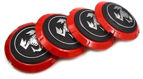 YPSWYYXC 4 pièces Cache Moyeux pour Fiat 500 Abarth 133mm, Bouchon de Jante Enjoliveurs Centre de Jante Capuchons Accessoires