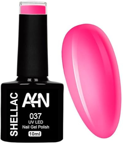 A4N UV Shellac Rottöne Gelpolish brillante Farben Gellack UV Nagellack sehr gut deckend (No. 37, 10ml)