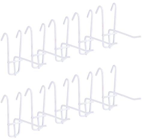 sourcing map 10 Grid Wall Hooks, 4 Inch Grid Wall Panel Display Hooks for Retail Stores, Home Office, Garage Storage, White