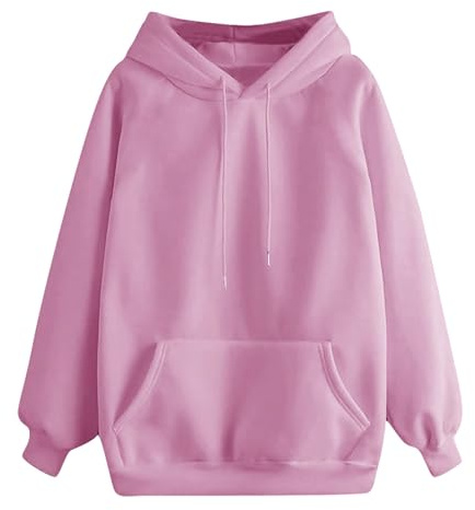 Angxiwan Warehouse Clearance Bargains Sale Oversized Hoodies for Women UK Clearance Casual Loose Fit Long Sleeve Sweatshirts with Pockets Plus Size Solid Color Drawstring Women Clothing Sale