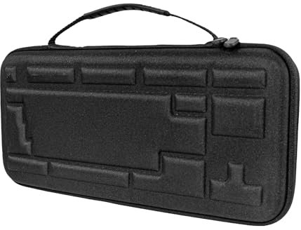KHZen Protective Hard Shell Carrying Case For 75% 84 Key Keyboards With Storage For Cable And