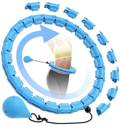 Smart Hoop Reifen Erwachsene und Anfänger, Hullahub Reifen mit Gewicht, 32 Knoten Umfang, Einstellbar Hula Hup Reifen für Gewichtsverlust, Fitness, Unterhaltun