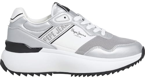 PEPE JEANS Kimi Mesh Trainers UK 3 White