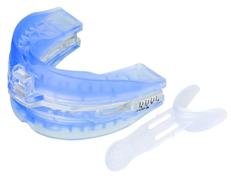 Orthese Anti-Ronflement Silicone RÉGLABLE - Gouttière Anti-Ronflement & Bruxisme - Efficace Hommes/Femmes - Puissant, Adaptable, Sécurité Dentaire (Bleu)