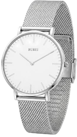 BUREI Uhr Damen Minimalistische Analog Quartz Armbanduhr Damen Klassische Edelstahl Damenuhr Geschenke für Frauen