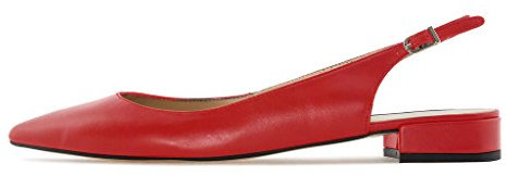 Soireelady - Sandali da Donna - Scarpe con Cinturino alla Caviglia - Pointed Toe Slingback Pumps 2CM - Tacco a Blocco Rosso EU42