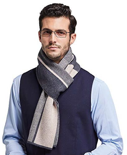 RIONA Herren 100% Australischen Merino-Wolle-Schal-Weiche Warme Krawatten Strick