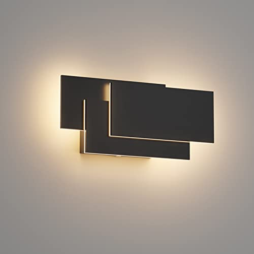 K-Bright LED Wandleuchten Innen,24W,IP20 Mordern Wandlampe LED Wandbeleuchtung für Wohnzimmer Schlafzimmer Treppenhaus Flur Naturweiß 4000K,Schwarz