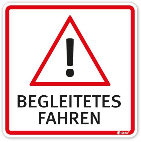 Auto-Magnet-Schild Begleitetes Fahren I 10 x 10 cm I Achtung Vorsicht Fahr-Anfänger I für Kfz I wetterfest, magnetisch I kfz351