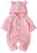Haokaini Baby-Strampler mit Kapuze, gestrickt, Schneeanzug, Overall für Jungen und Mädchen, 12-18 monate 80(12-18Monate) Rosa
