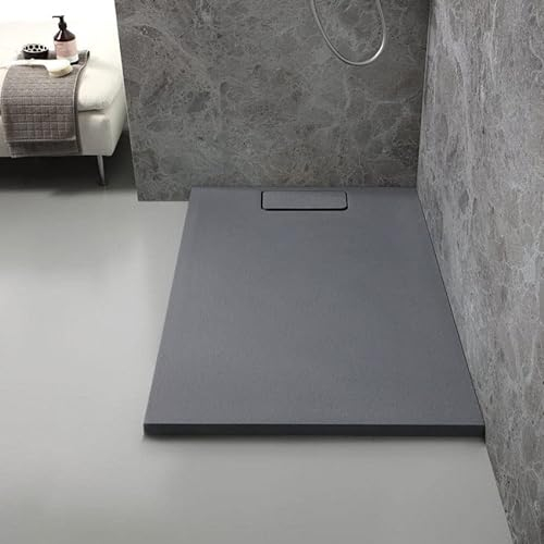 Kiamami Valentina Plato DE Ducha 70X100 Resina Efecto Piedra Gris Pizarra | Mart