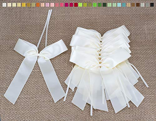 Antennenschleifen Hochzeit 10 Stück Ivory