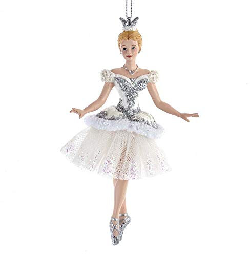 The Bridge Collection Nutcracker Snow Queen Ballet Dancer Christmas Ornament - Glittery Crowned Ballerina - 6H