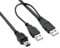 CABLEPELADO Dual USB 2.0 Daten- und Stromkabel, Dual-Power-Kabel, 2 x USB-Stecker auf Mini-USB Typ B, geeignet für externe Festplatten und andere Geräte, Schwarz, 50 cm