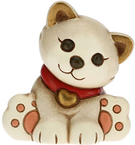 THUN - Momi Cat - Living, Oggetti Decorativi per la Casa - Idea Regalo - Linea Thunimals - Ceramica - 5x4,2x5,5 h cm