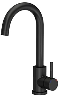 VBChome Spültischarmatur Schwarz Edelstahl 360°drehbar U- Form Küche Wasserhahn Küchenarmatur Einhebel Spültischbatterie Spüle Mischbatterie Kalt-warm Farbe: Schwarz