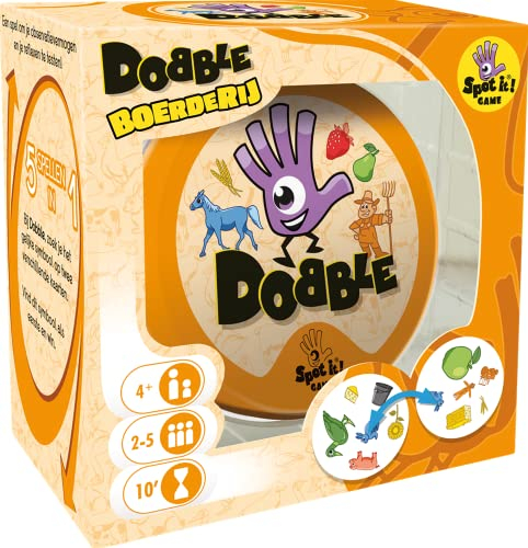 Zygomatic Dobble Bauernhof - Kartenspiel - 5 Spiele in 1 - Niederländische Sprache
