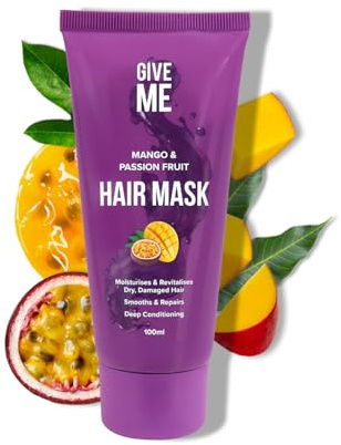 Give Me Cosmetics, Hair Mask for Dry Damaged Hair, Mango & Passion Fruit, Deep Conditioning, Intensely Hydrating Formula, Smoothes & Repairs, Salon Finish