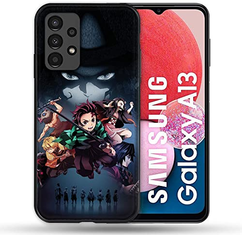 Cokitec Hülle für Samsung Galaxy A13 / A04S Manga Demon Slayer Schwarz Mehrfarbig