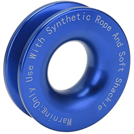Akozon Schnapp-Wiederherstellungsring, Aluminium 41000lbs Bruchfestigkeit Winch Snatch Recovery Ring Abschleppwinde Snatch Blocks Für 7/16 Zoll 1/2 Zoll Softschäkel mit 3/16 Zoll 1/4 Zoll 3/8(Blau)