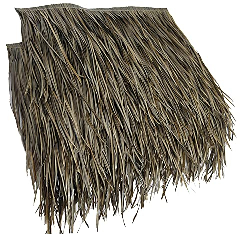 ZAKSEM Simulation Thatch Tile Roof Roof Shingle Artificial Palm Roof Thatch Tile Fireproof - 0.5x0.47m/pcs Roof Tiki Bar Garden Patio Deck Gazebos Wall House(Size:30pcs,Color:Fireproof Palm)