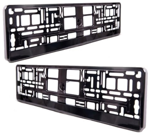 2 x Intense Kennzeichenhalter Nummernschildhalter Hochglanz Klavierlack Schwarz Brillant Metallisiert