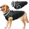 Lelepet Wasserdicht Hundemantel, Winter Winddicht Hundejacke mit Geschirr, Warme Reflektierend Schneeanzug Winterweste, Kaltes Wetter Hundepullover für Kleine Mittlere Große Hunde (Zebra, 3XL)