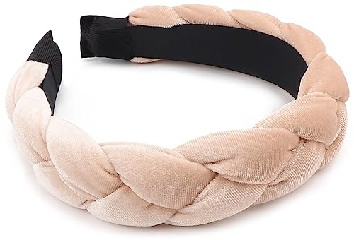 DRESHOW Geflochtene Stirnbänder für Damen Samt Haarreifen Elastische Criss Cross Haarbänder Zubehör