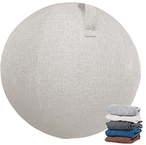 NILoykg& 55/65/75 cm Hülle Für Gymnastikball, Yoga-Ball Hülle, Gymnastikballhülle Für Sitzball,Stoffüberzug, Für Fitnessball, Pilates, Büroball, Balanceball(Nur Hülle),Weiß,75cm