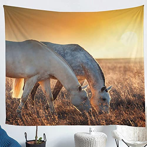 MIYOLI Wandteppich groß Pferd Wandbehang Nutztiere Tapisserie 3D Wandtuch Pferd Wandteppiche Aesthetic für Wohnzimmer Schlafzimmer Wohnheim Wanddeko, 150x200 cm