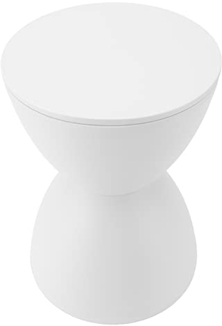 TOPINCN Kunststoff Haushalt Runde Seite, Ottomane Akzent Möbel Tischhocker Sanduhrförmiger Hocker Badezimmer Umkleidekabine Wohnzimmer Zubehör Heimdekoration (Weiss)