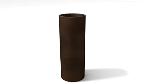 Kloris Hoher Übertopf zylindrisch Barocco 70 Braun Bronze Polyethylen Durchmesser 35 cm Höhe 70 cm Tiefe Fach 26 cm Made in Italy