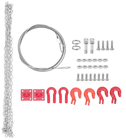 HERCHR Anhängerkette, RC Car Simulierte Anhängerkette Universal Trailer Rope Rescues Buckle Clip Hooks Zubehör Für RC-Modellauto