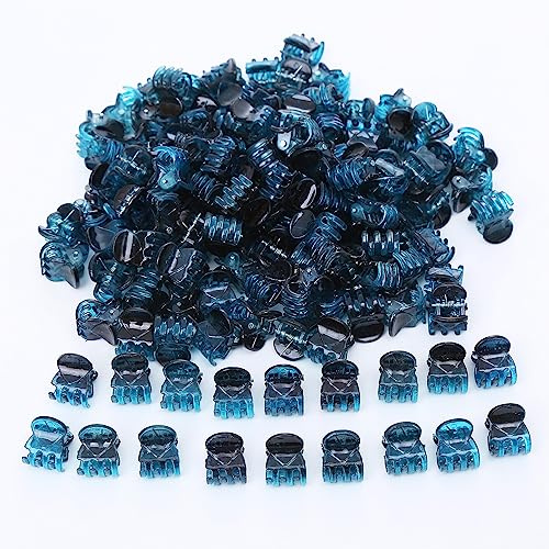 Wambere 100 Stück Mini Haarspangen Klaue Haarspange Klipsen Haarklammer Haar Schmuck Haarklammern Mädchen Kinder Haarspangen Haarclips Damen für Mädchen Frauen Zubehör Tägliches Tragen,Blau