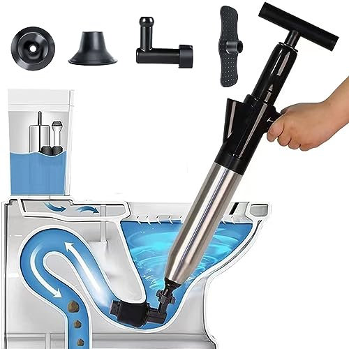 WC-Saugglocke, Hochdruck-Luftablauf, Blaster-Pistole, Abflussentferner, Werkzeuge, Luftstößel, robuster Abfluss, leistungsstarke Kolben für Toilette, Bodenablauf, Badezimmer (schwarz)