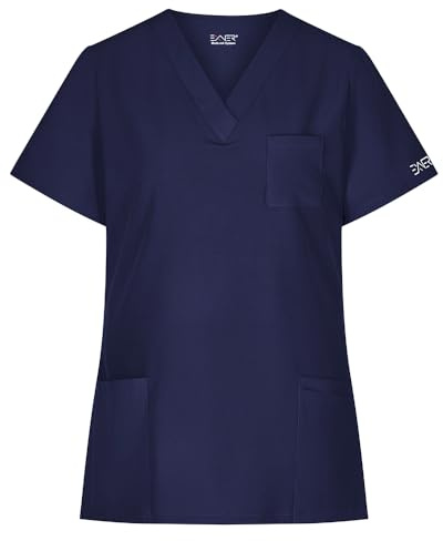 EXNER medizinischer Schlupf-Kasack, Regular fit Stretch, für Damen in Krankenpflege, Altenpflege, Kosmetik, Medizin, Navy, Größe XL