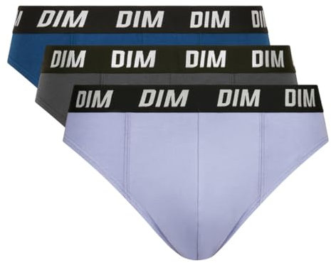 DIM Slip Homme à Thermorégulation Active DIM Sport x3, Bleu/Mauve, XXL