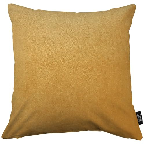 McAlister Textiles Matter Samt Knife Edge | Kissenbezug für Sofakissen in Ockergelb | 50 x 50cm | erhältlich in 25 Farben | griffester Samt | Kissenhülle für Samtkissen