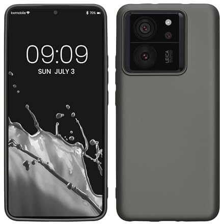 kwmobile Handyhülle für Xiaomi 13T / 13T Pro Hülle - Silikon Case metallisch schimmernd - Schutzhülle Cover - Metallic Grau