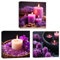 ZQQART Purple Zen Canvas Wall Art 3 Pieces Candles Orchid Flowers Picture Prints Spa Meditation Spiritual Room Decor Painting Frame(Zen -2,12.00x12.00x3Pcs)