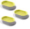 Oniissy 3Pcs Cat Grass Plant, Soilless Cat Grass Growing Box Cat Grass no shoot Included Catnip Planting Box Plastic Convenient Cat Grass Case Plant Holder(gray + fluorescent green)