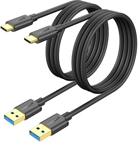 SUNGUY Cavo USB Type-C, 2 pezzi 1m 10Gbps Cavo USB Type-C Ricarica Rapida per Android Auto, iPhone 16/15 Pro Plus Max, Android Auto, Galaxy S22/S23 ultra, Google Pixel, MacBook Pro 2020