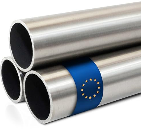 Stahl-Shop24 - Edelstahlrundrohr Hohlprofil geschweißt für äußere Anwendungen, Rohr zum Heimwerken an Treppengeländern und Geländer Treppen, Länge:500 mm, Abmessung: Ø 33.7x2 mm