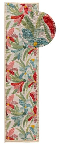 benuta Nest In- & Outdoor Teppich Noelia - Multicolor 70x240 cm - Strapazierfähig & Pflegeleicht - Rechteckig für Balkon, Terrasse, Garten - Küchenteppich & Wohnzimmerteppich - Abstrakt, Geometrisch