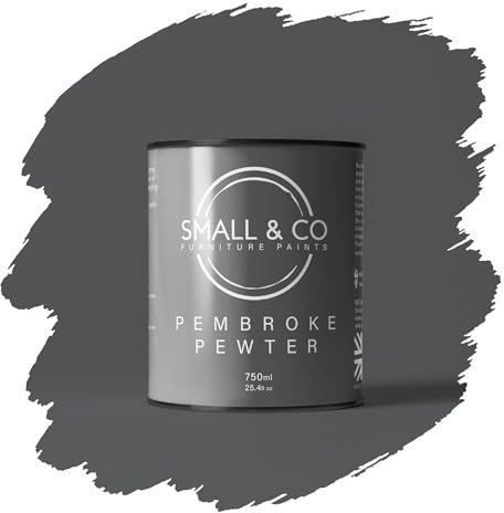 Small & Co Furniture Paint – Pembroke Pewter (balanced mid grey—quietly modern) | Premium Water-Based Matte Acrylic for Cabinets & Wood | Strong Adhesion, Low Odour, Quick Dry | 750ml