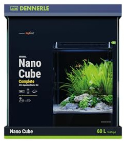 Dennerle Nano Cube Complete, 60 Liter - 38 x 38 x 43 cm - Mini-Aquarium Set mit abgerundeten Ecken